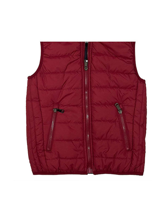 Ustyle Kids Coat Sleeveless with Hood Bordeaux