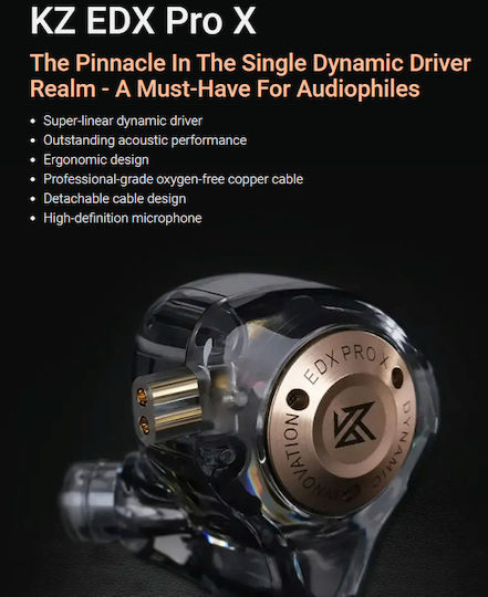 KZ Ακουστικά Ψείρες In Ear Edx Pro X Διάφανα