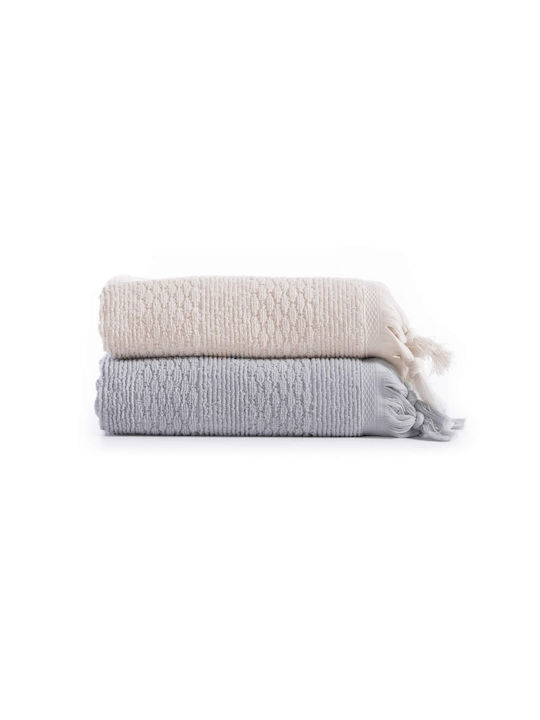 Nef-Nef Homeware Σετ Πετσέτες Μπάνιου 3τμχ Serenity Outlast Ecru Βάρους 550gr/m²