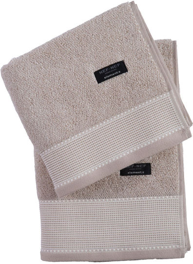 Nef-Nef Homeware Πετσέτα Προσώπου Premium Plainis 50x90εκ. Beige Βάρους 550gr/m²