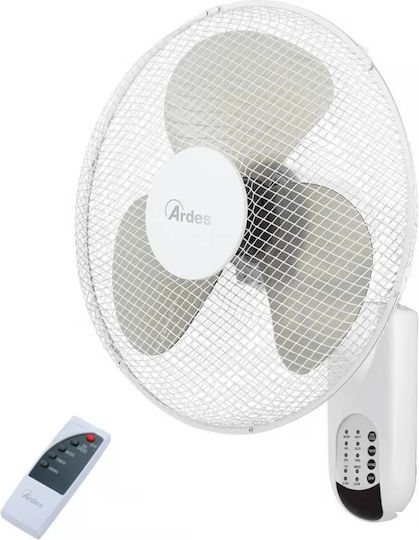 Ardes Ανεμιστήρας Τοίχου 50W Διαμέτρου 40cm με Τηλεχειριστήριο Λευκός