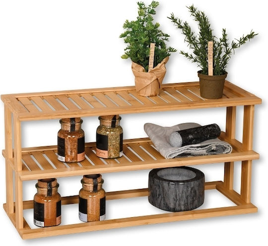 Kesper Επιδαπέδια Ραφιέρα Μπάνιου Bamboo με 2 Ράφια 55x20x27cm Μπεζ Kesper Επιδαπέδια Ραφιέρα Μπάνιου Bamboo με 2 Ράφια 55x20x27cm Μπεζ