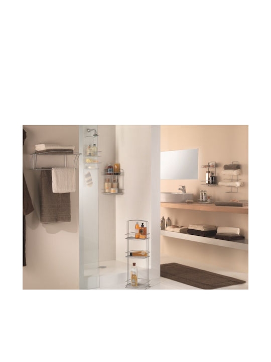 Metaltex Polytherm Oda Γωνιακή Επιτοίχια Ραφιέρα Μπάνιου Μεταλλική με 2 Ράφια
