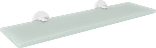 Verdi Omicron Επιτοίχια Ραφιέρα Μπάνιου Γυάλινη 60x12.5x4.4cm White Matt Διάφανη