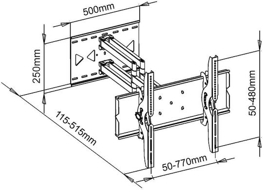Art AR-24 AR-24 Wandhalterung für Fernseher mit Arm bis 60" und 80kg