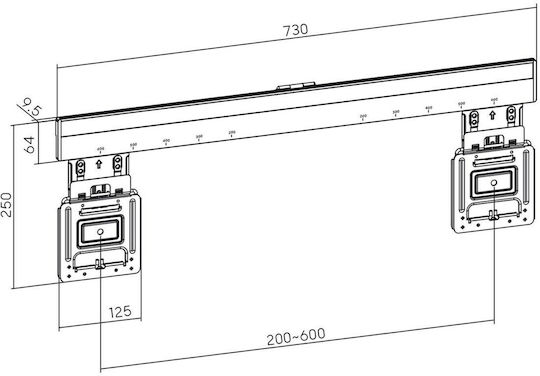 Maclean Energy MC481 Стойка за телевизор Стенен до 80" и 75кг Черен