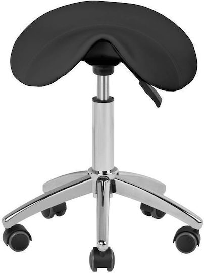 Salon Stools Τροχήλατο Σκαμπό Μαύρο