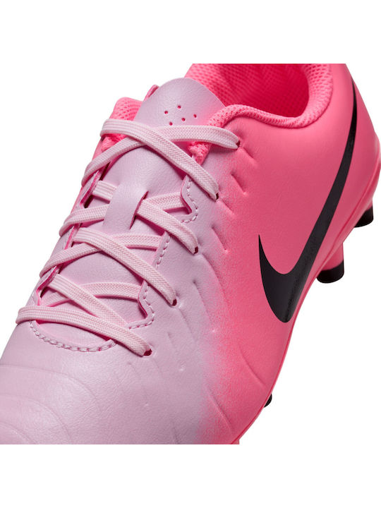 Tiempo Legend 10 Club Kids Molded Soccer Shoes Pink