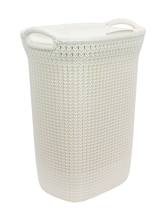 Curver Knit Laundry Basket Plastic with Cap 45x34x61cm Beige