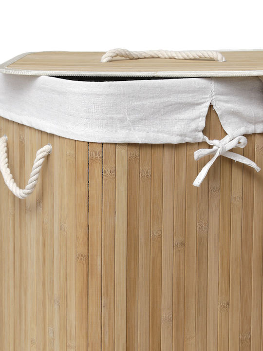 Καλάθι Απλύτων Bamboo Πτυσσόμενο με Καπάκι 60x60x60cm Καφέ