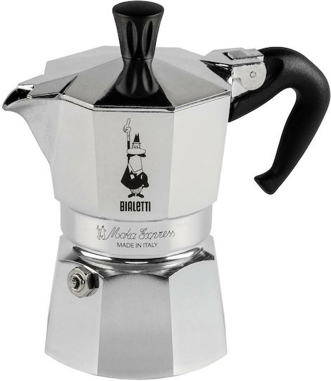 Bialetti Moka Express Stovetop Espresso Pot 2 Cups Silver