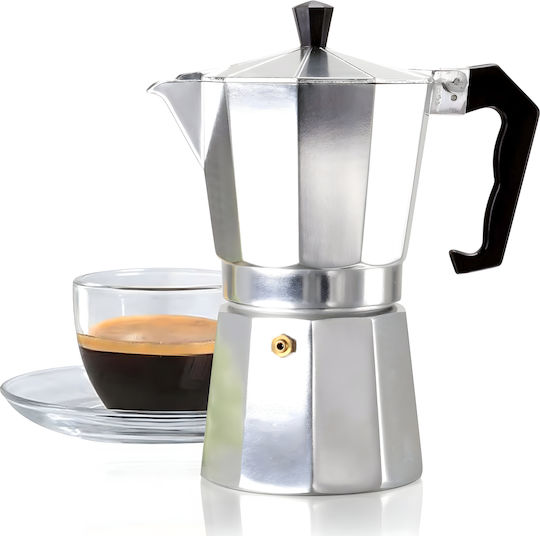 Silver Stovetop Espresso Pot for 6Cups Silver