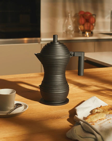 Alessi Stovetop Espresso Pot 1 Cups Black