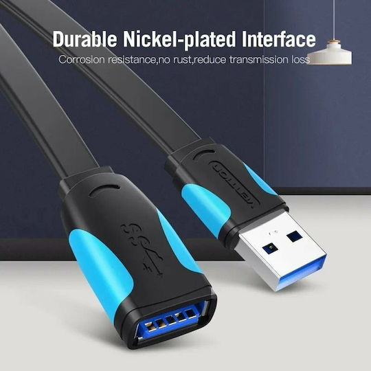 Vention USB 2.0 Cable USB-A male - USB-A female Μαύρο 0.5m VAS-A13-B050