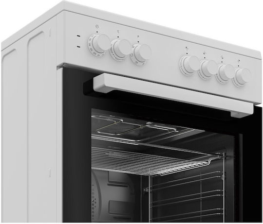Aragaz 72lt cu Plite Ceramice L60cm. White