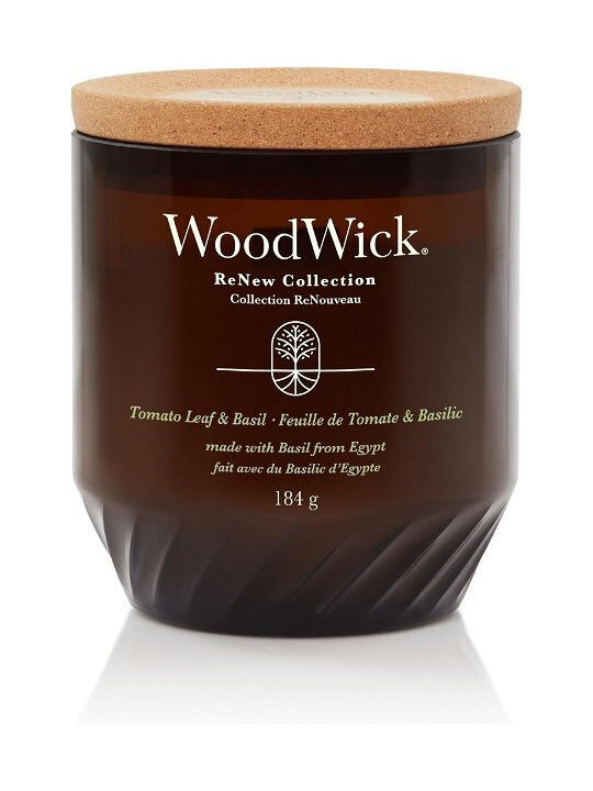 WoodWick Scented Candle with Scent Renew Tomato Leaf & Basil 184gr 1pcs