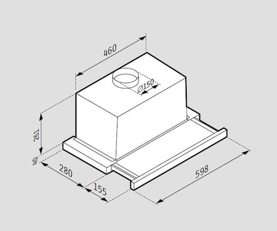 Pyramis Essential Turbo Συρόμενος Απορροφητήρας 60cm Καφέ
