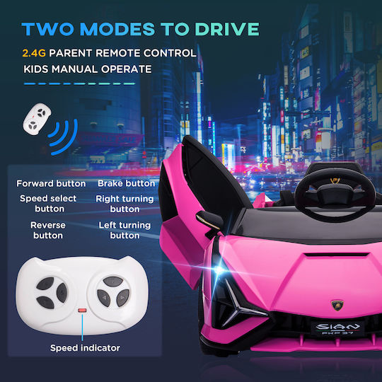 Lamborghini Μονοθέσιο με Τηλεκοντρόλ Licensed 12 Volt Ροζ