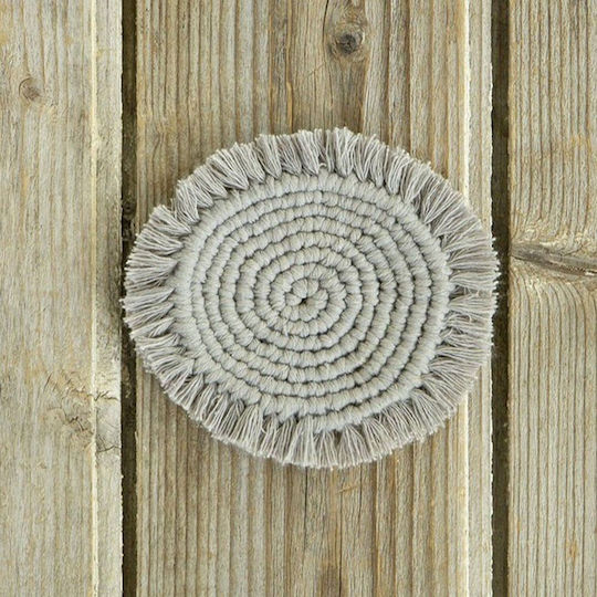 Nima Florian Round Coaster Wooden Gray 10cm 4pcs