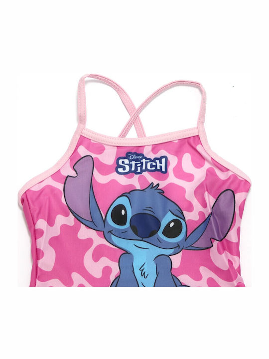 Disney Lilo & Stitch Παιδικό Μαγιό Ολόσωμο Ροζ