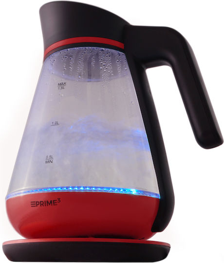 Prime3 SEK51 Red Βραστήρας 1.5lt 2200W Κόκκινος