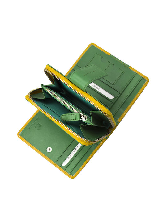 Μικρό Δερμάτινο Γυναικείο Πορτοφόλι με RFID Κίτρινο