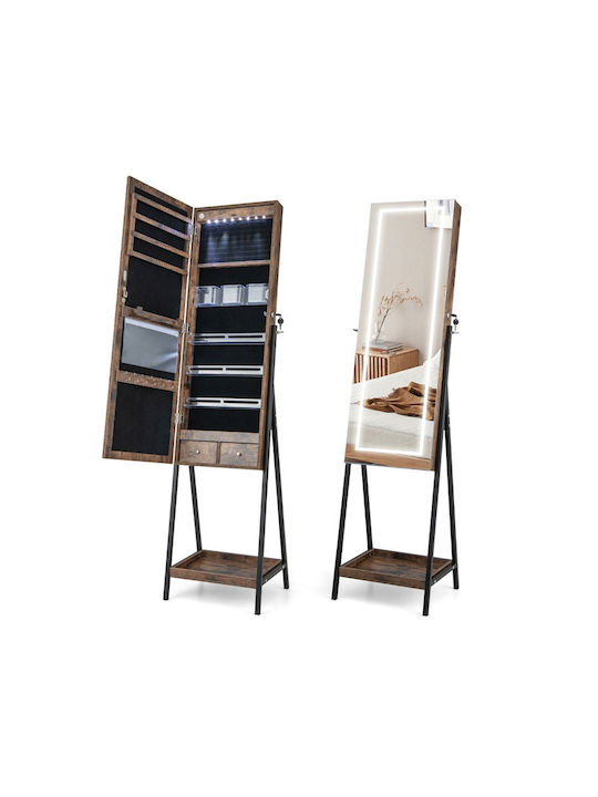 Costway Καθρέπτης με Καφέ Μεταλλικό Πλαίσιο 160x41cm