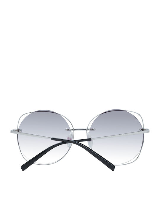 Ana Hickmann Women's Sunglasses with Silver Metal Frame and Gray Gradient Lens