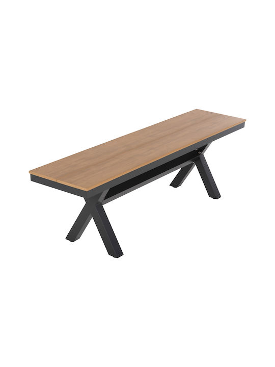 TAWNEE Пейка За Външно Ползване Метален Сив 150x36x45см