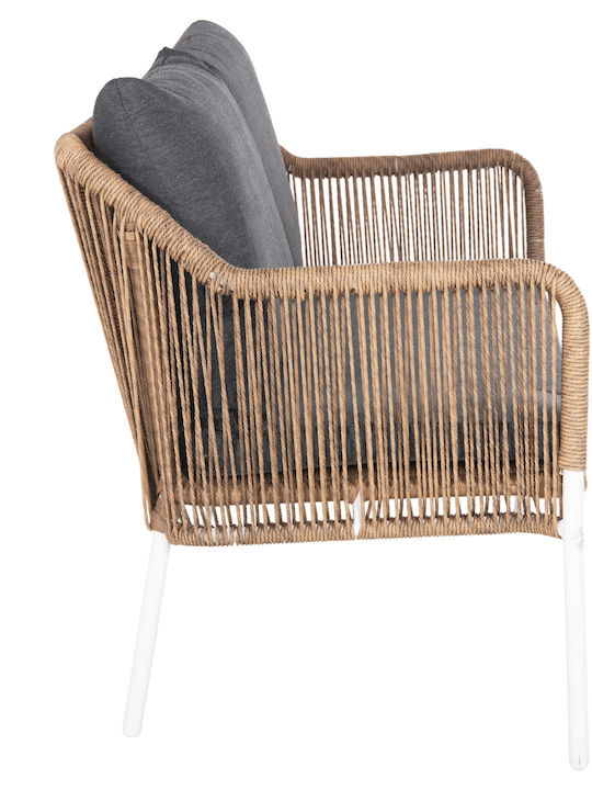 Baffin Διθέσιος Καναπές Εξωτερικού Χώρου Rattan με Μαξιλάρια 129x70x77cm