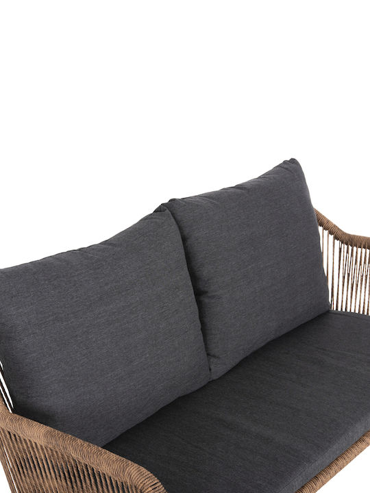 Baffin Zweisitziges Sofa Außenbereich Rattan mit Kissen 129x70x77cm