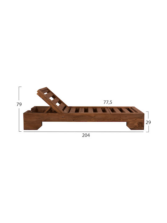 Șezlong Lemn Carpi 204x77.5x29cm