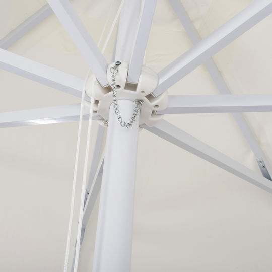 Professioneller Quadratischer Aluminium Garten- und Terrassen-Sonnenschirm Eleazar Ecru 3x3xHöhe 2,83 m
