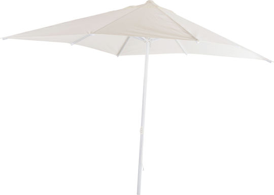 Garten- und Terrassen-Sonnenschirm Quadratischer Aluminium Mit Ecru-Polyester 3x3xHöhe 2,83 m