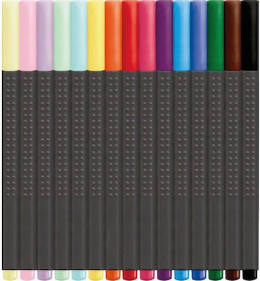 Faber-Castell Set of Grip Finepen Markers 15pcs 0.4 Case Refreshing