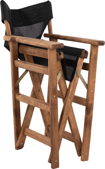 Director's Chair Wooden Limnos Black Velvet-Black Metal 57x54x88.5cm