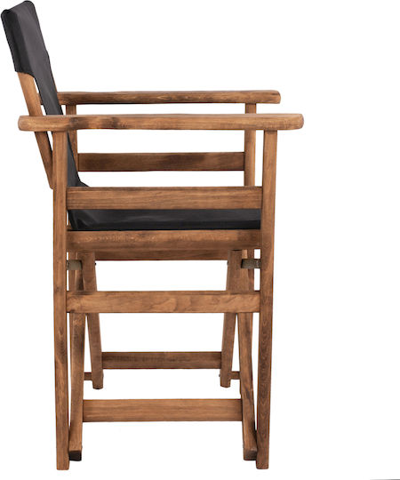 Director's Chair Wooden Limnos Black Velvet-Black Metal 57x54x88.5cm