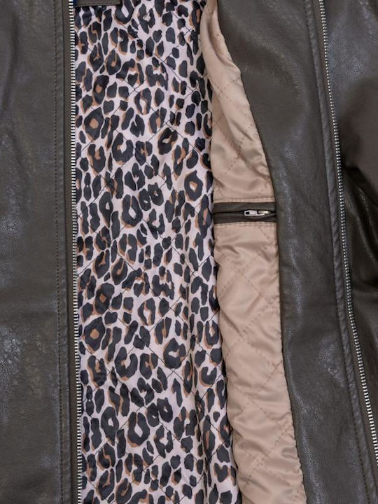 Leather Jacket Olive Green