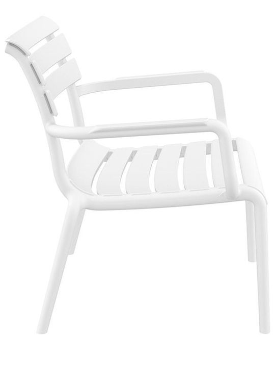 Outdoor Chair Polypropylene Paris Lounge White 20x70x91cm