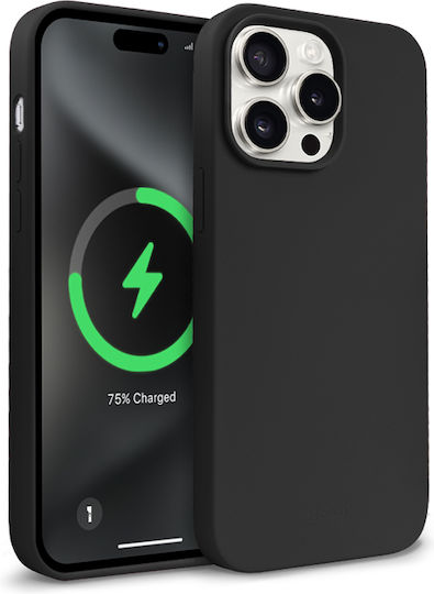 Crong Color Back Cover Σιλικόνης Μαύρο (iPhone 15 Pro)