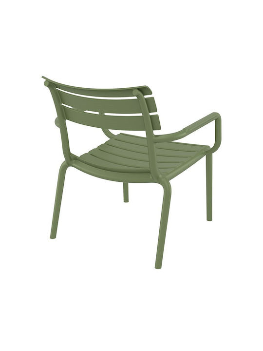 Outdoor Chair Polypropylene Paris Lounge Olive Green 20x70x95cm