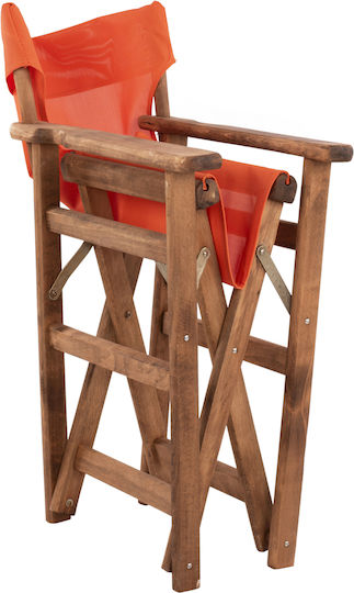 Director's Chair Wooden Walnut / Orange 1pcs 57x54x88.5cm.