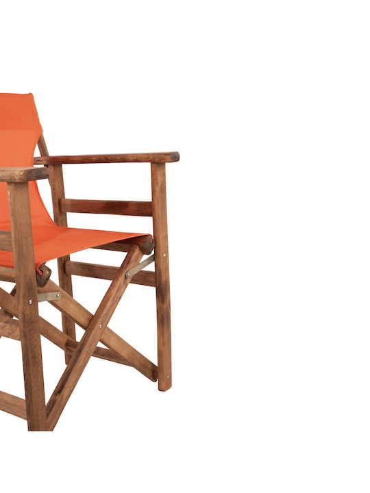 Director's Chair Wooden Walnut / Orange 1pcs 57x54x88.5cm.