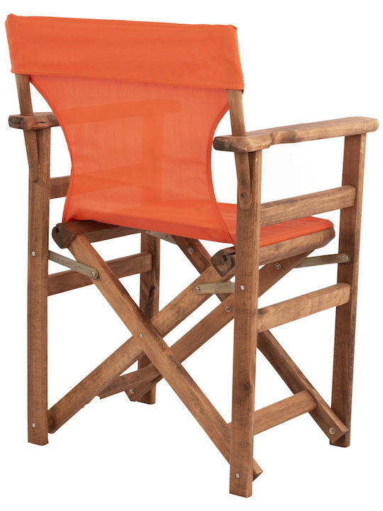 Director's Chair Wooden Walnut / Orange 1pcs 57x54x88.5cm.