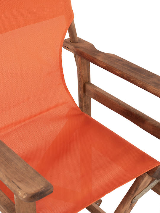 Director's Chair Wooden Walnut / Orange 1pcs 57x54x88.5cm.