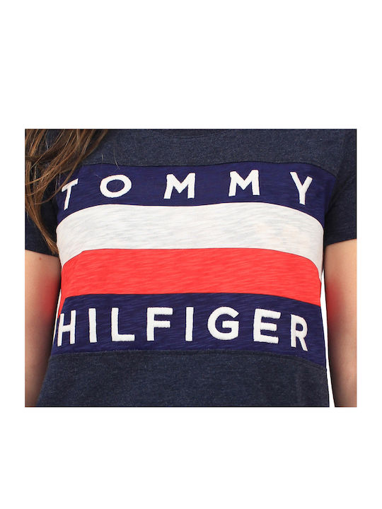 Tommy Hilfiger Tommy Γυναικείο Αθλητικό T-shirt Μπλε