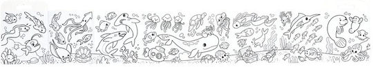 Coloring Book 1.5m Length Double-Sided Color-A-Loong Underwater Adventure