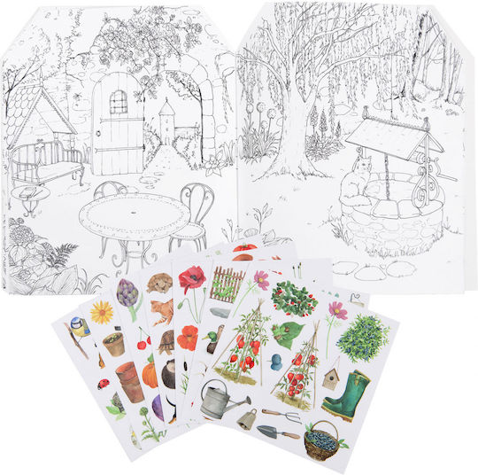 Coloring Book Stickers Gardener's Book Moulin Roty