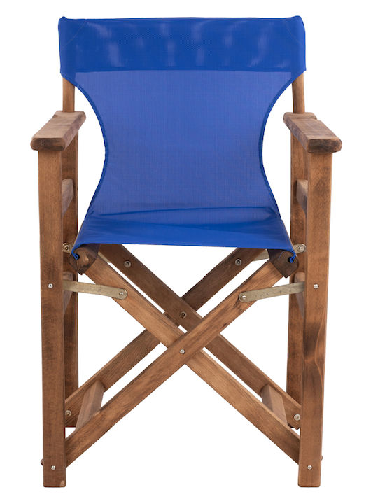 Director's Chair Wooden Walnut / Blue 57x54x88.5cm