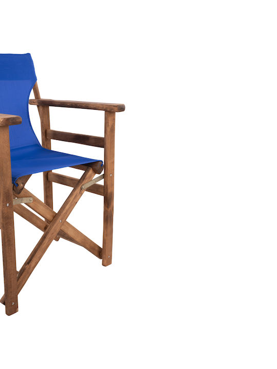 Director's Chair Wooden Walnut / Blue 57x54x88.5cm